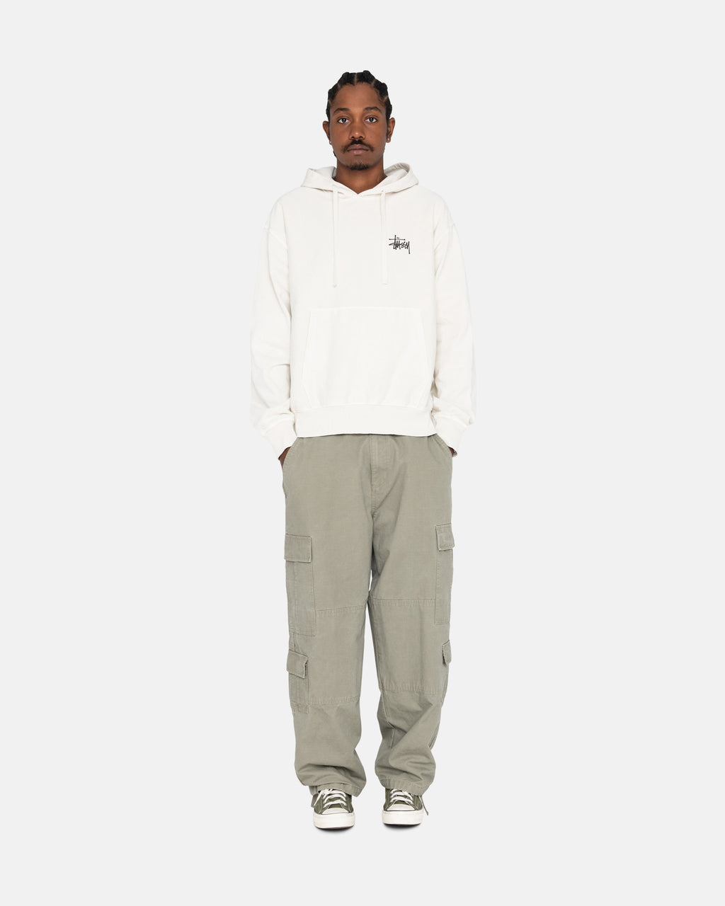 Stussy Basic Pigment Dyed Hoodie Beige | 523846WHQ