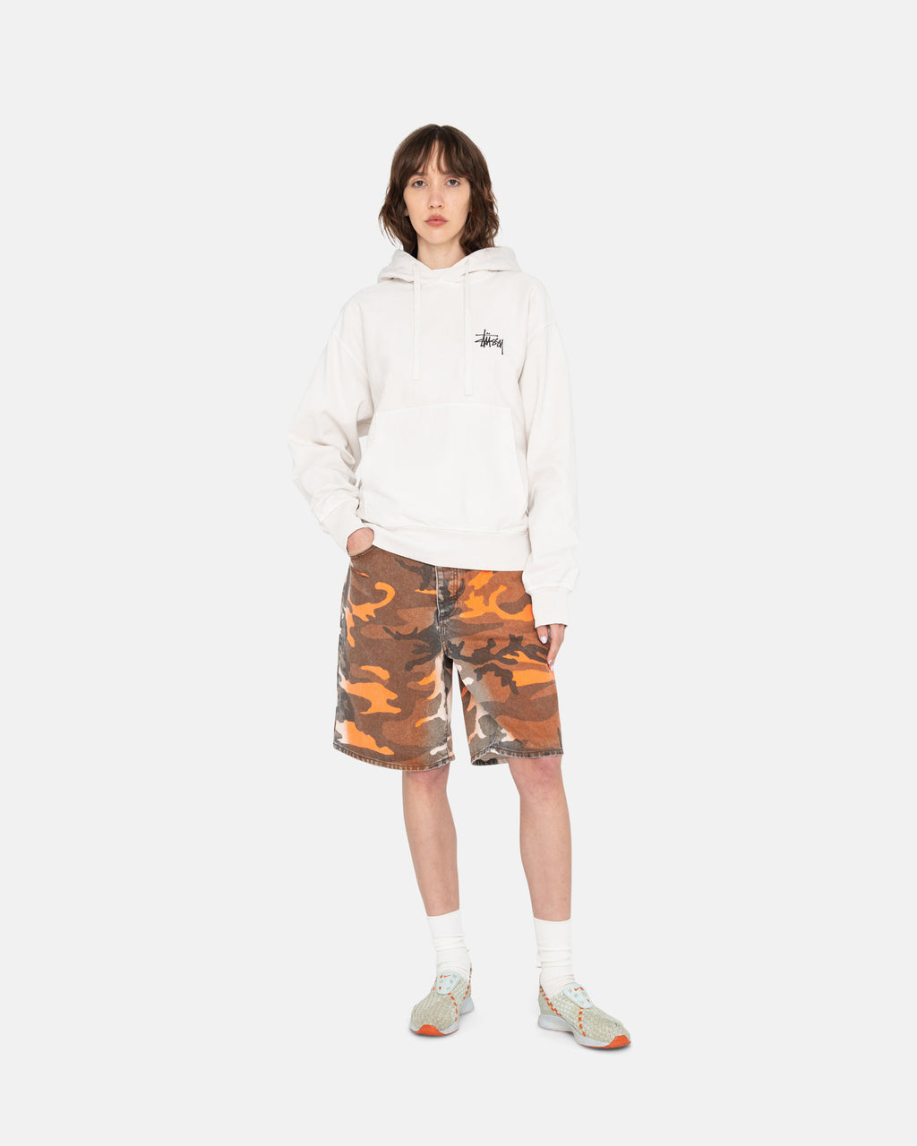 Stussy Basic Pigment Dyed Hoodie Beige | 523846WHQ