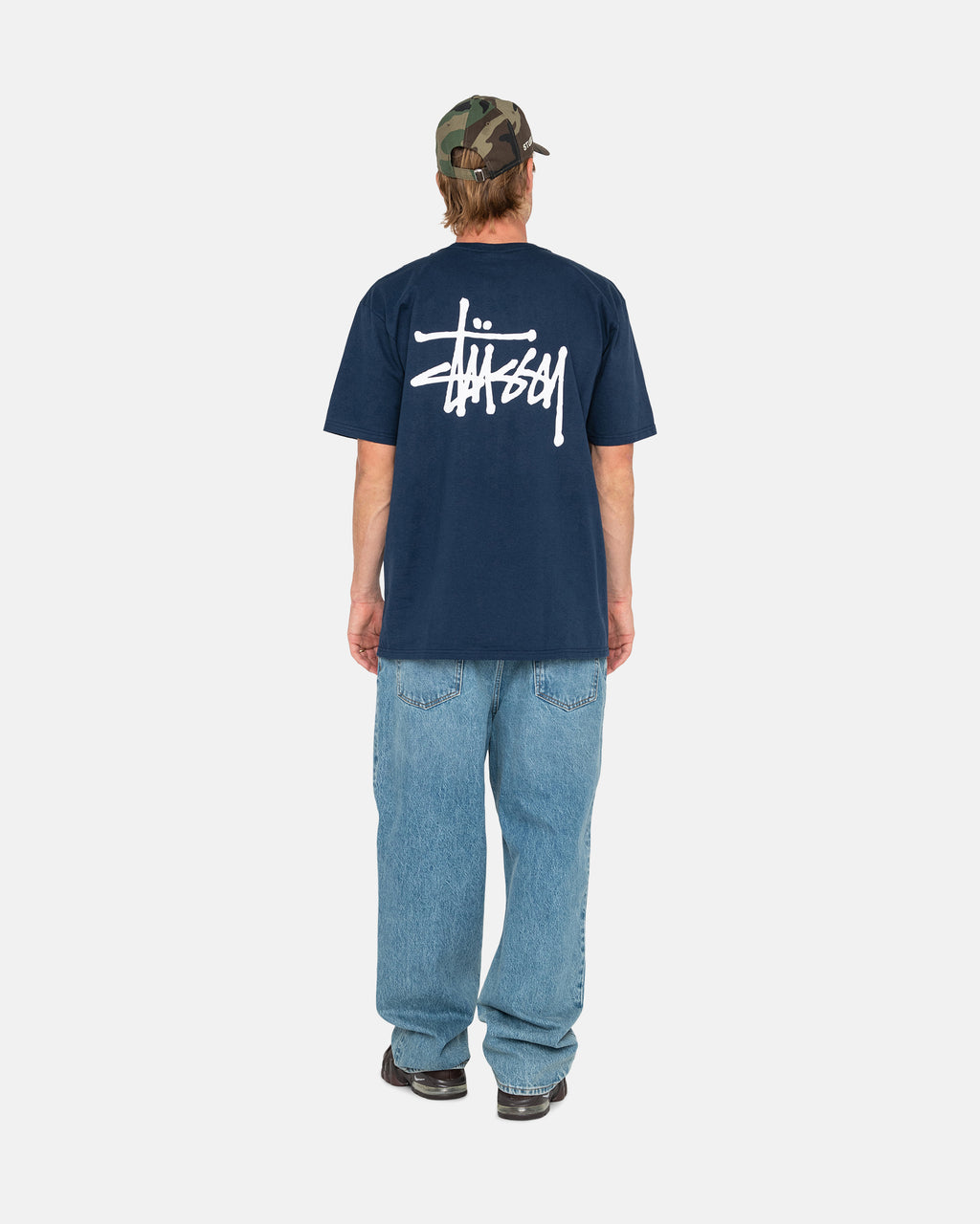 Stussy Basic Stüssy Loopshirts Donkerblauw | 864179KPV