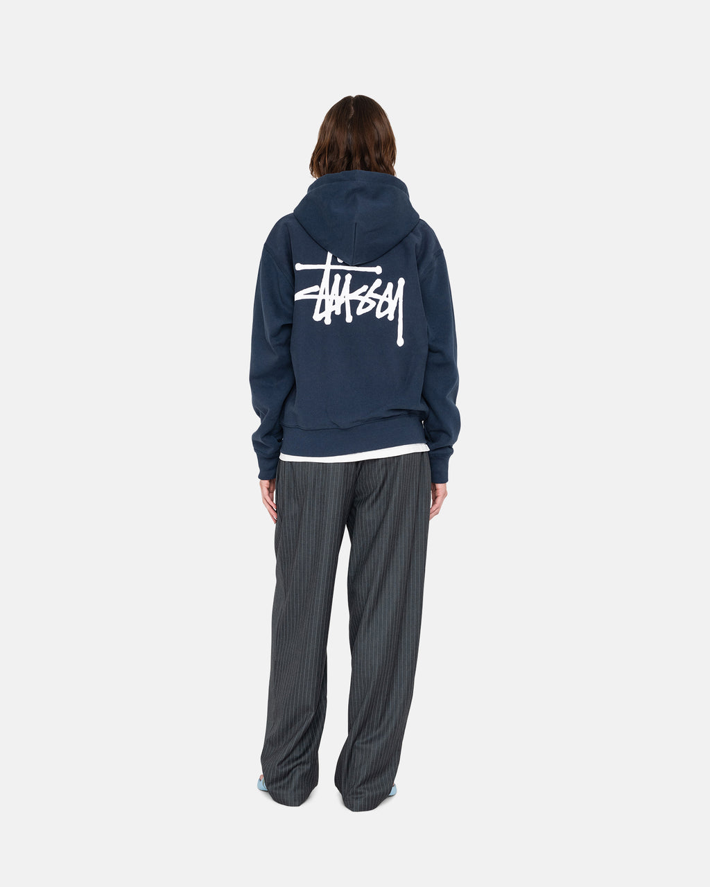 Stussy Basic Zip Hoodie Donkerblauw | 045318WZU