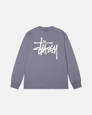 Stussy Basic Ls Loopshirts Paars | 257168MIN