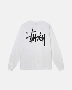 Stussy Basic Ls Loopshirts Wit | 920385MHX