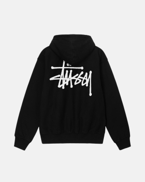 Stussy Basic Pigment Dyed Hoodie Zwart | 847093GTB