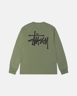 Stussy Basic Pigment Dyed Ls Loopshirts Artichoke | 971624BND