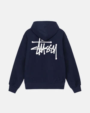 Stussy Basic Stüssy Hoodie Donkerblauw | 514873BYI