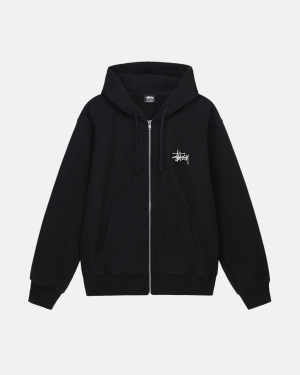 Stussy Basic Zip Hoodie Zwart | 182073TKM