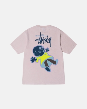 Stussy Dollie Pigment Dyed Loopshirts Roze | 943210FGR