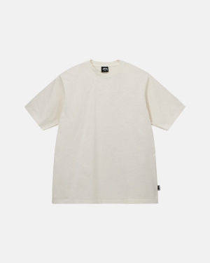 Stussy Heavyweight Pigment Dyed Crew Loopshirts Beige | 051237OUA