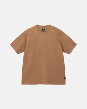 Stussy Heavyweight Pigment Dyed Crew Loopshirts Bruin | 592680GWO