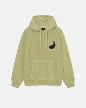 Stussy Our Legacy Drop Shadow Pigment Dyed Hoodie Tarragon | 610279NAV