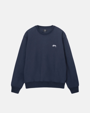 Stussy Overdyed Stock Logo Crew Korte Broek Donkerblauw | 143095QPS