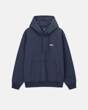 Stussy Overdyed Stock Logo Hoodie Donkerblauw | 079631OGE