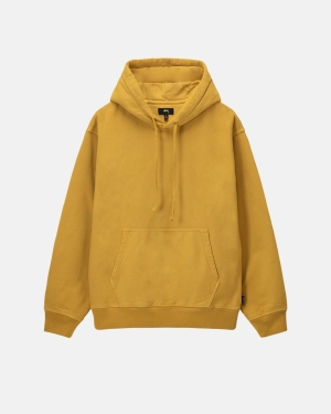 Stussy Pigment Dyed Fleece Hoodie Goud | 943076ZKG