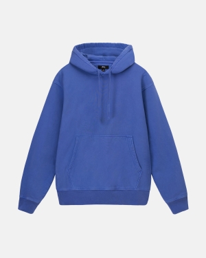 Stussy Pigment Dyed Fleece Hoodie Ultramarine | 593128LYI