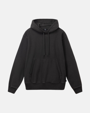 Stussy Pigment Dyed Fleece Hoodie Zwart | 439701NFS