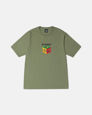 Stussy S64 Pigment Dyed Loopshirts Artichoke | 368401UAM