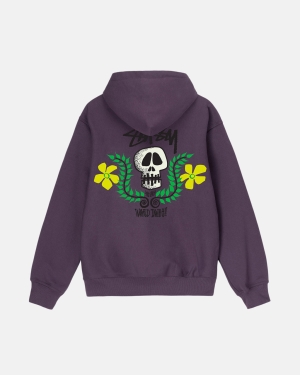 Stussy Skull Crest Hoodie Paars | 670438FXG