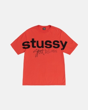 Stussy Sport 100% Pigment Dyed Loopshirts Roze | 824730IRK