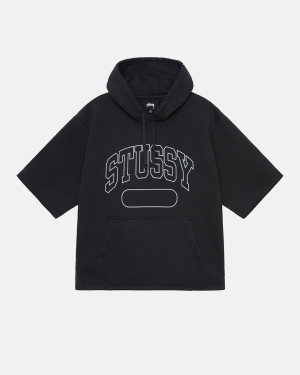 Stussy Ss Boxy Cropped Hoodie Zwart | 519487TNF