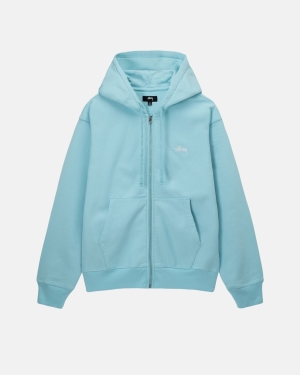 Stussy Stock Logo Zip Hoodie Blauw | 648520HAB