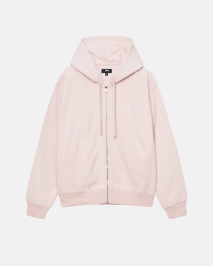 Stussy Stock Logo Zip Hoodie Roze | 926817VWL